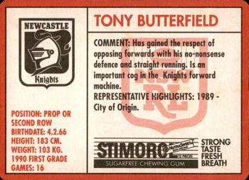 1991 Stimorol NRL #54 Tony Butterfield Back